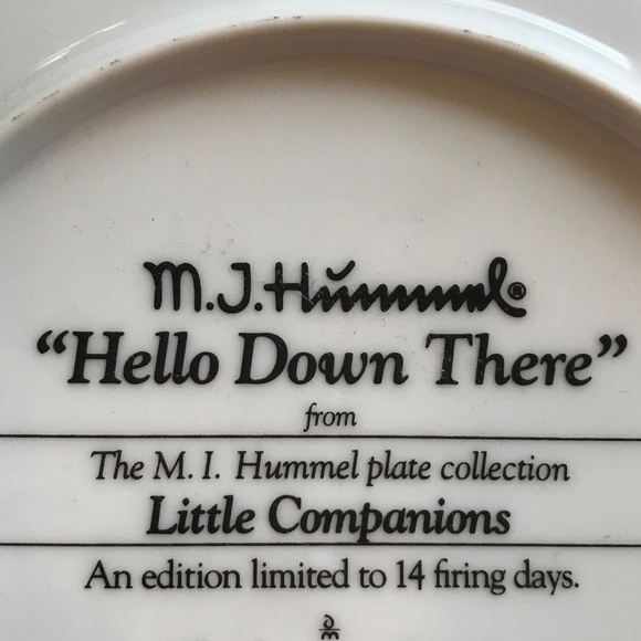 M.J. HUMMEL Plate Decor Hello Down There Danbury Mint  8” Round - Picture 6 of 8